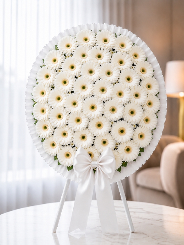 Beyaz Gerbera Çelengi